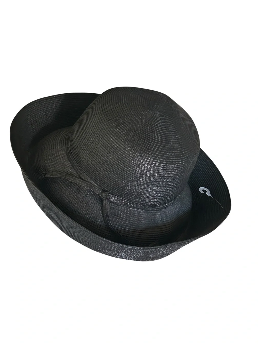 Classy Wide Brim Black Women's Straw Sun Hat with Skinny Band
